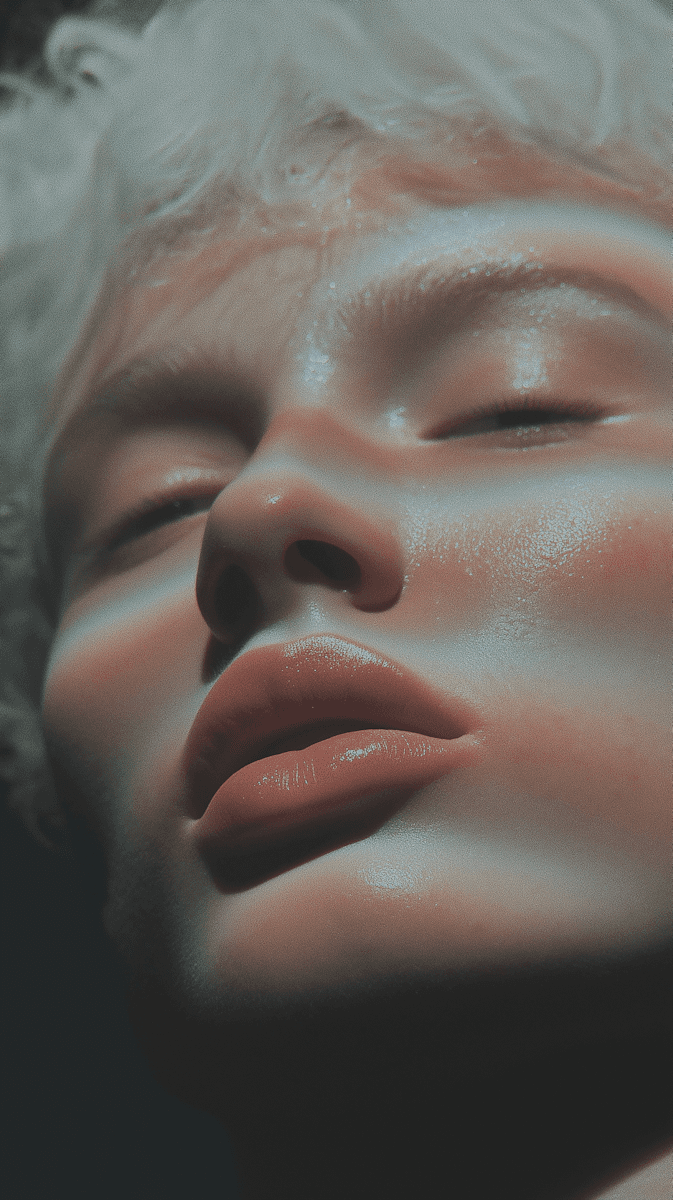 Dreamy portrait featuring warm light leaks and soft bokeh.