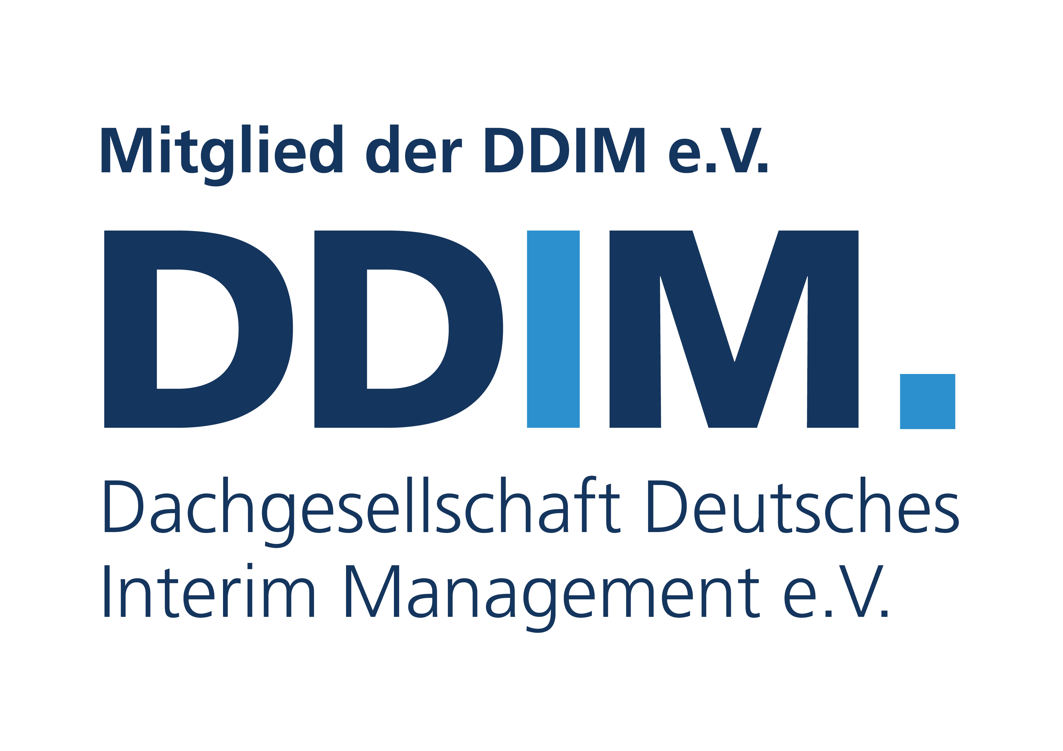 Logo der DDIM, mit fetten Buchstaben und einem modernen Design in blauen und grauen Farben.