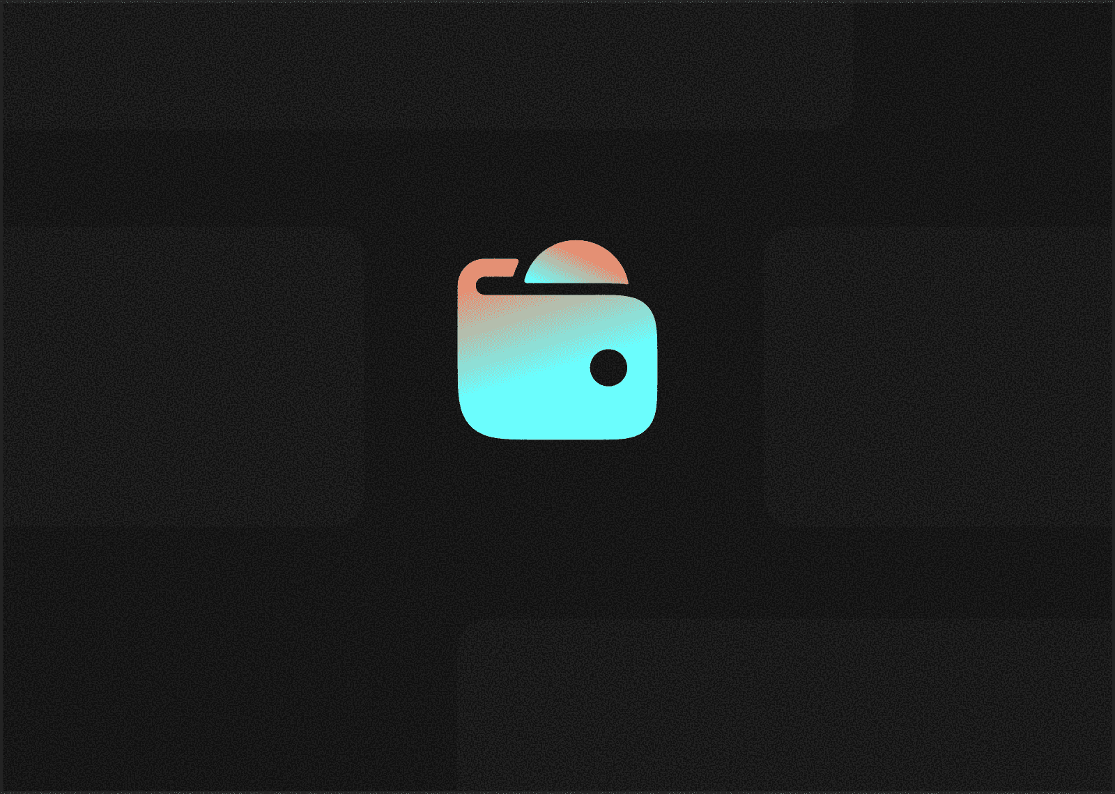Gradient wallet icon on dark background