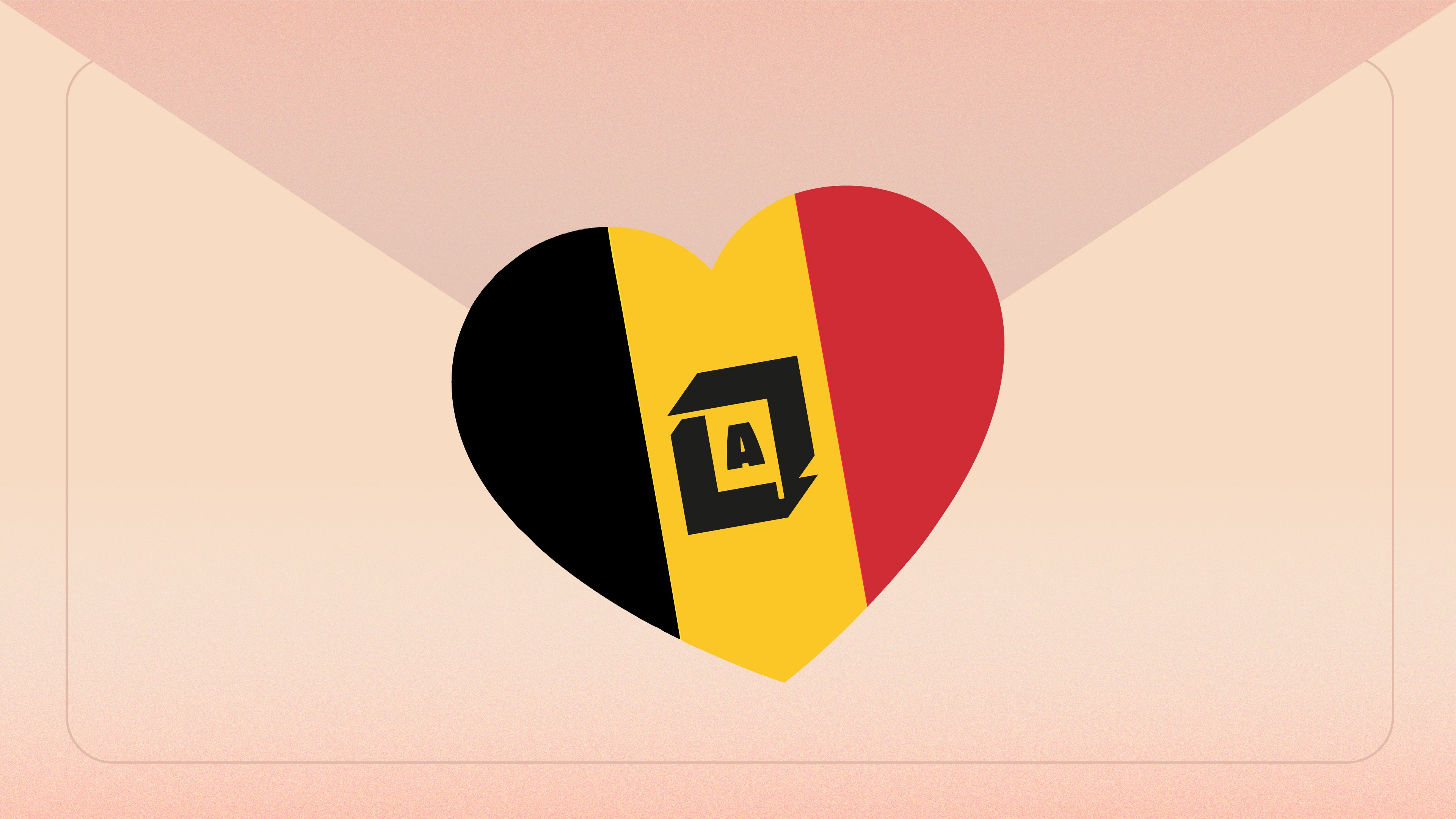 cuore stilizzato con colori belga e logo A-Cube