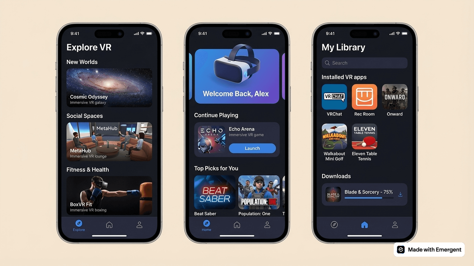 VR App Made with Emergent