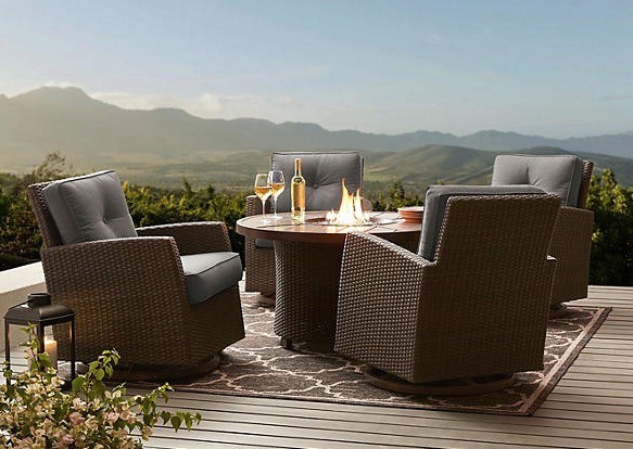 Fremont collection 5-piece chat set in slate with fire pit