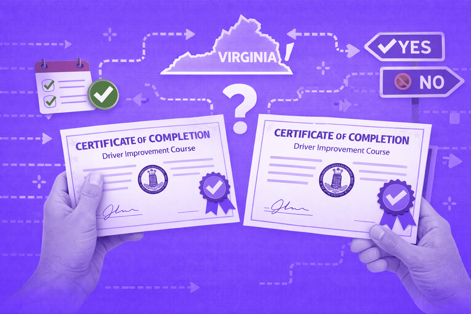 Virginia driver reviewing driver improvement course retake rules on laptop