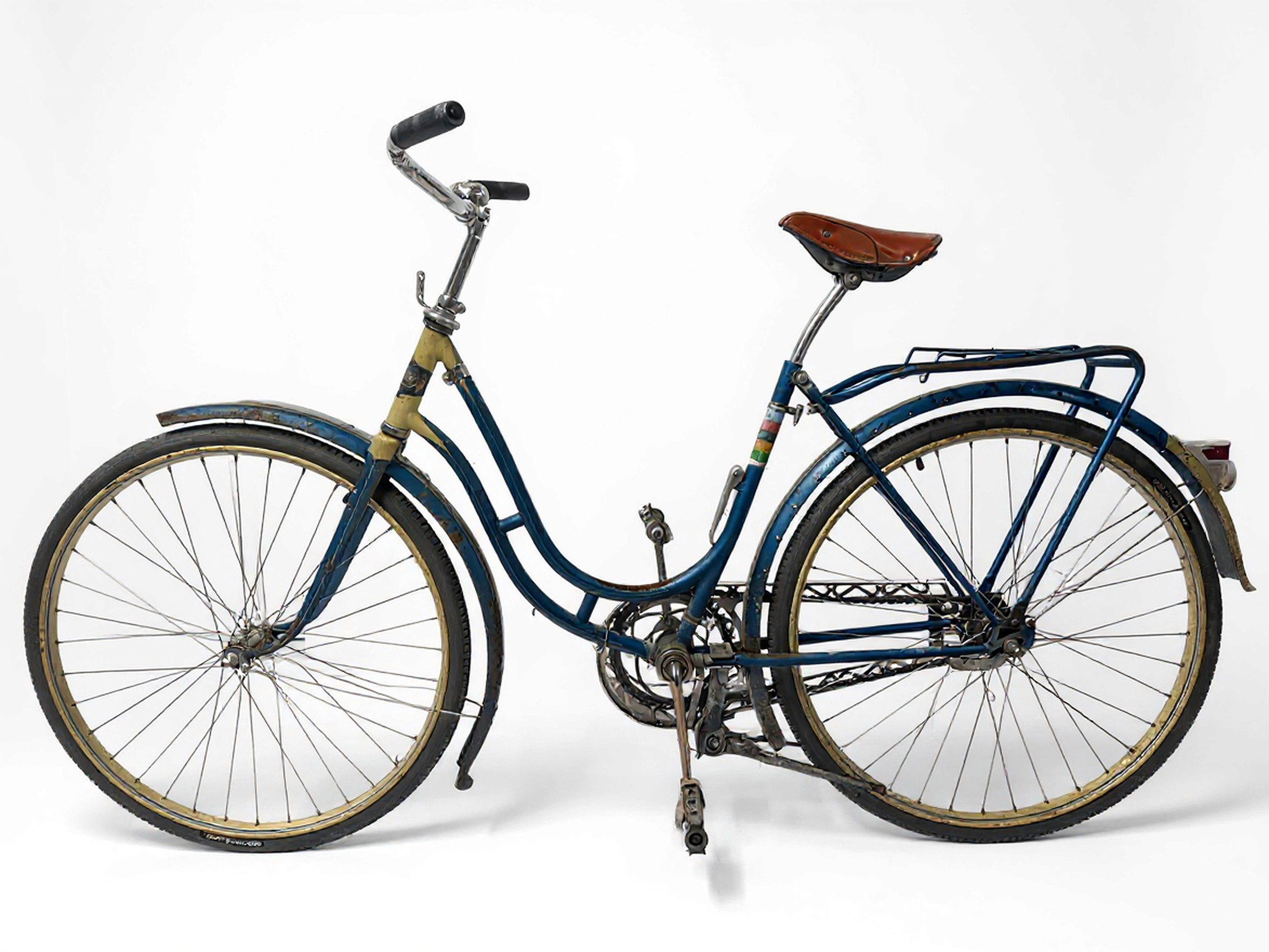 Vintage Crescent damcykel 28 tum med klassisk stålram och brun sadel – begagnad cykel servad hos cykelverkstad i Uppsala, redo efter cykel service.
