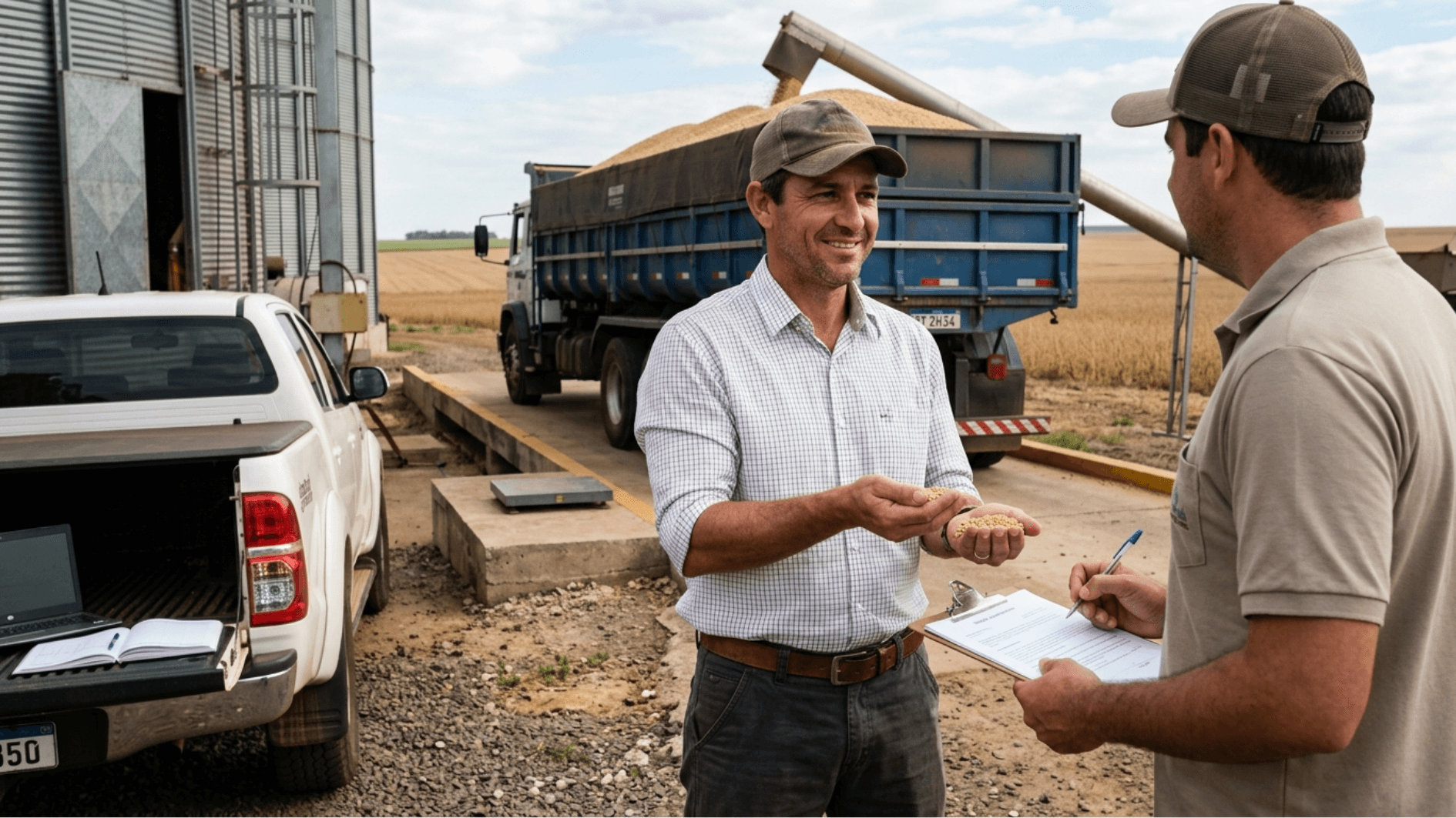 Produtor rural vendendo soja e recolhendo funrural com facilidade