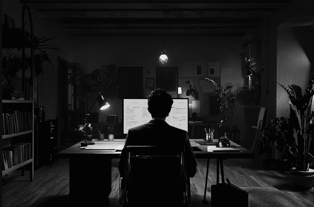 Interior of a cafe or workspace with several people at tables