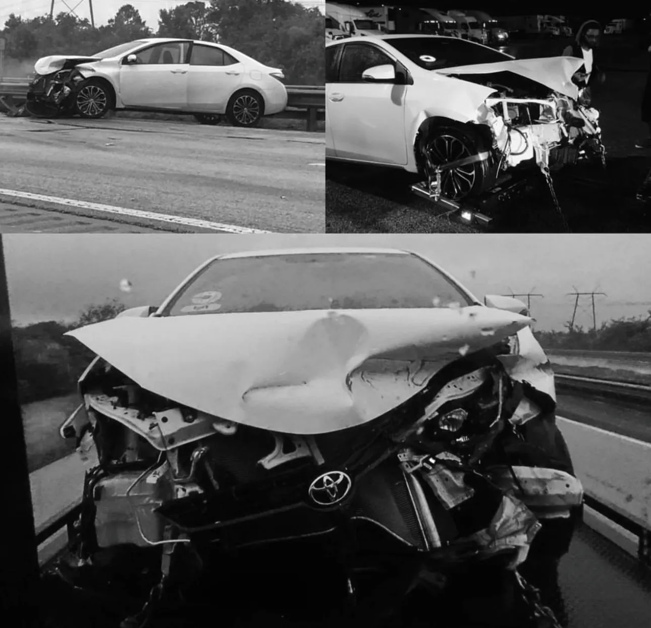 Both cars, totalled