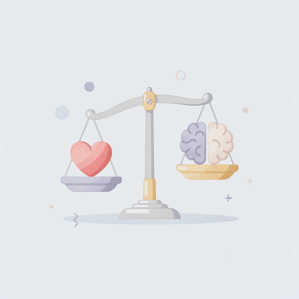 Balance scale comparing account size versus risk management