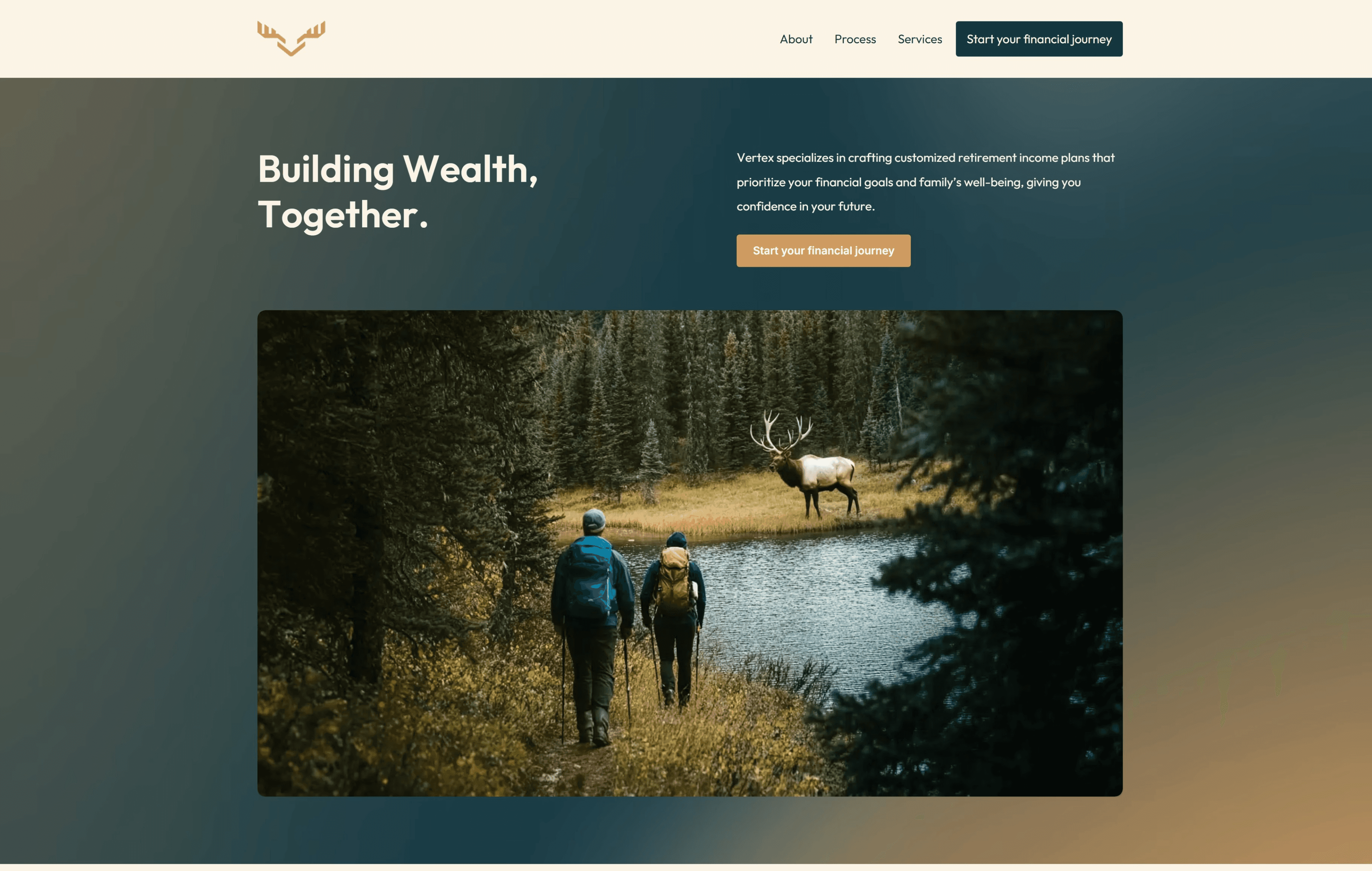 Vertex Capital's home page hero