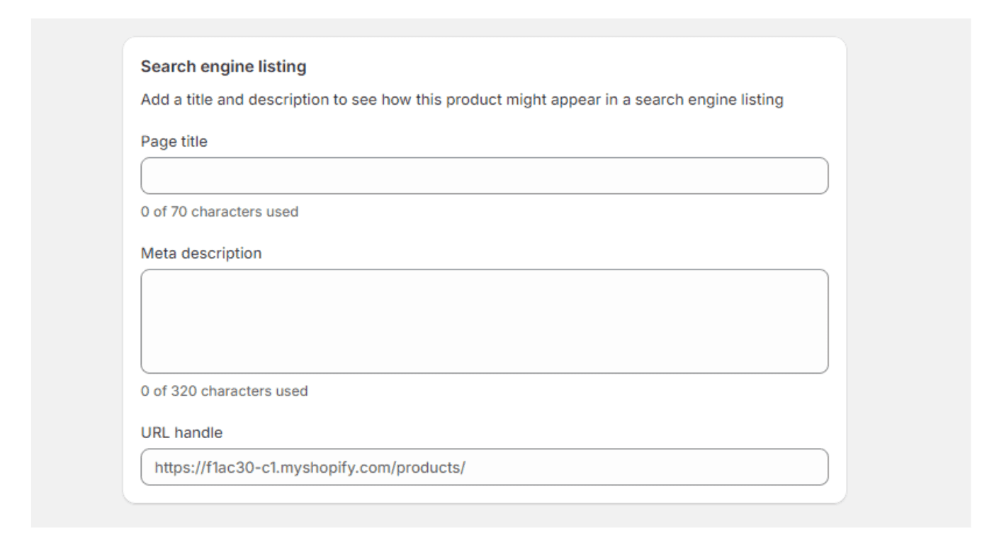 Manage your Shopify store search engine listing