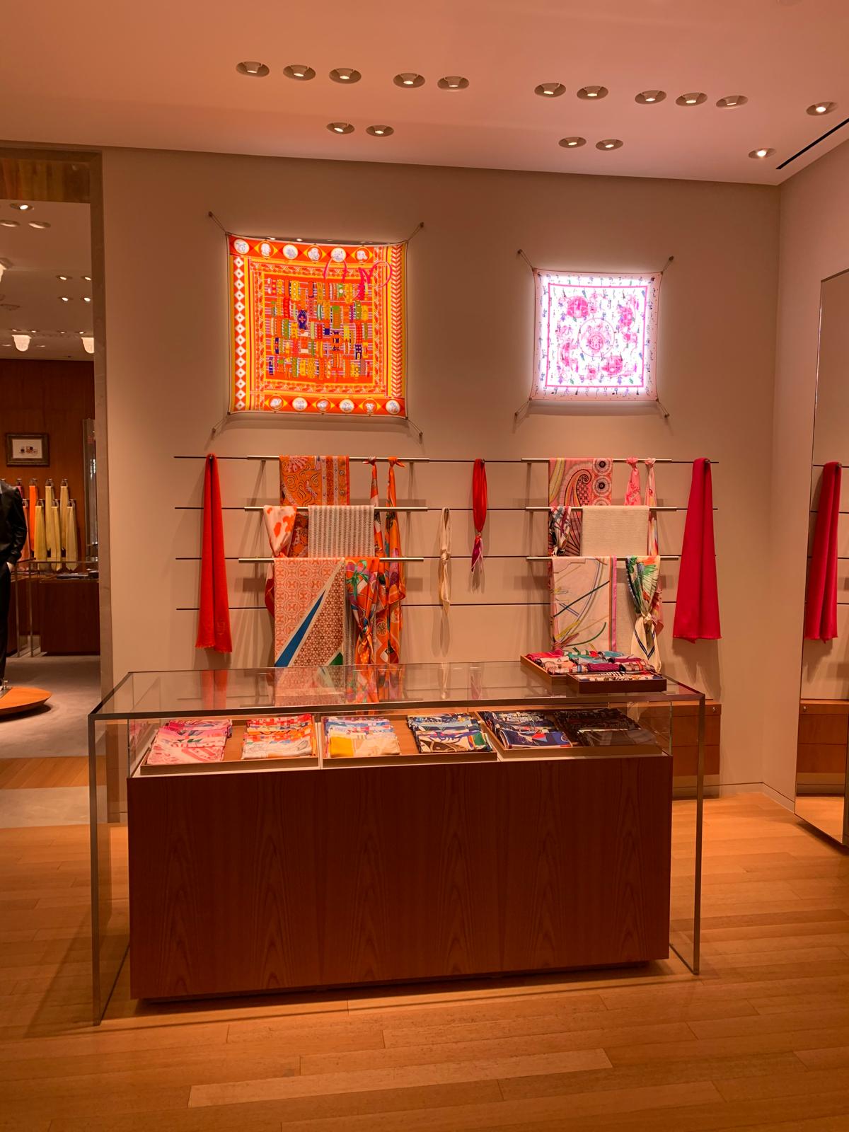 Hermes Scarves Display