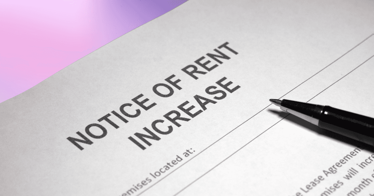 A notice of rent increase form