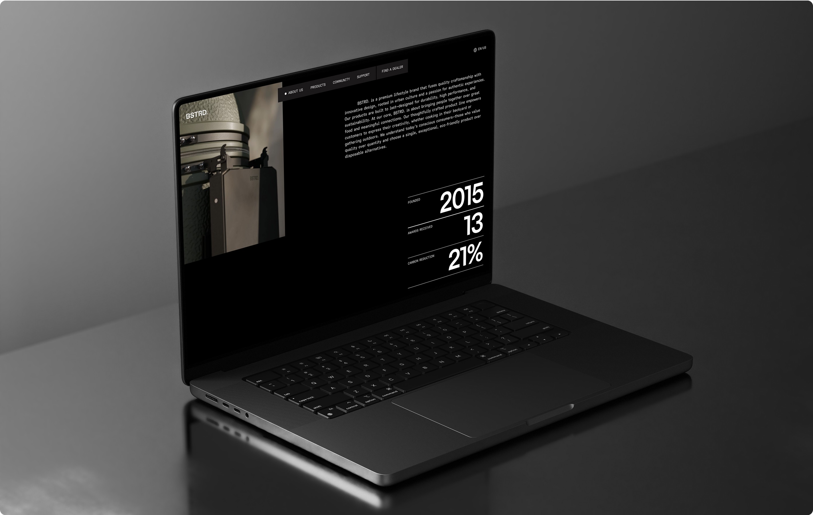 bstrd UI detail website by analogue agancy