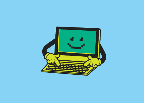 Happy laptop computer