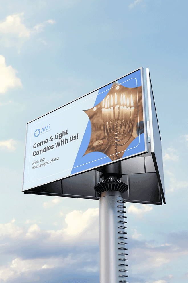 High-impact billboard design promoting community events, combining brand language with clear messaging and strong visibility.