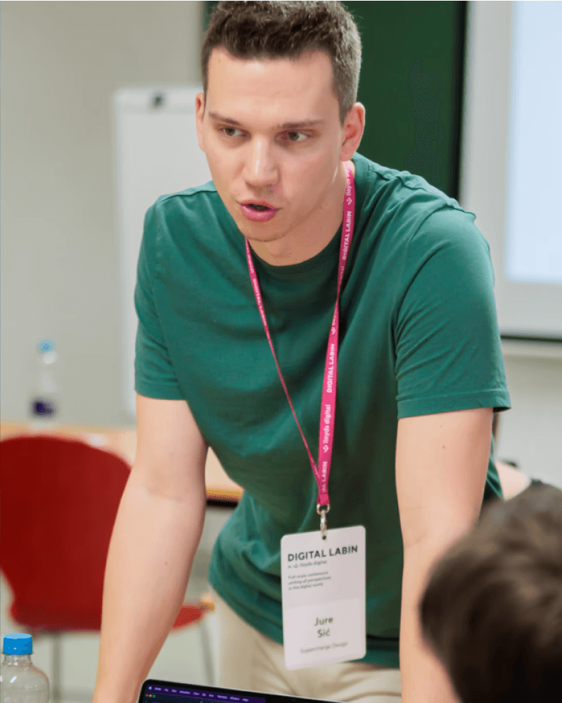 Jure Sić hosting a design workshop at Digital Labin