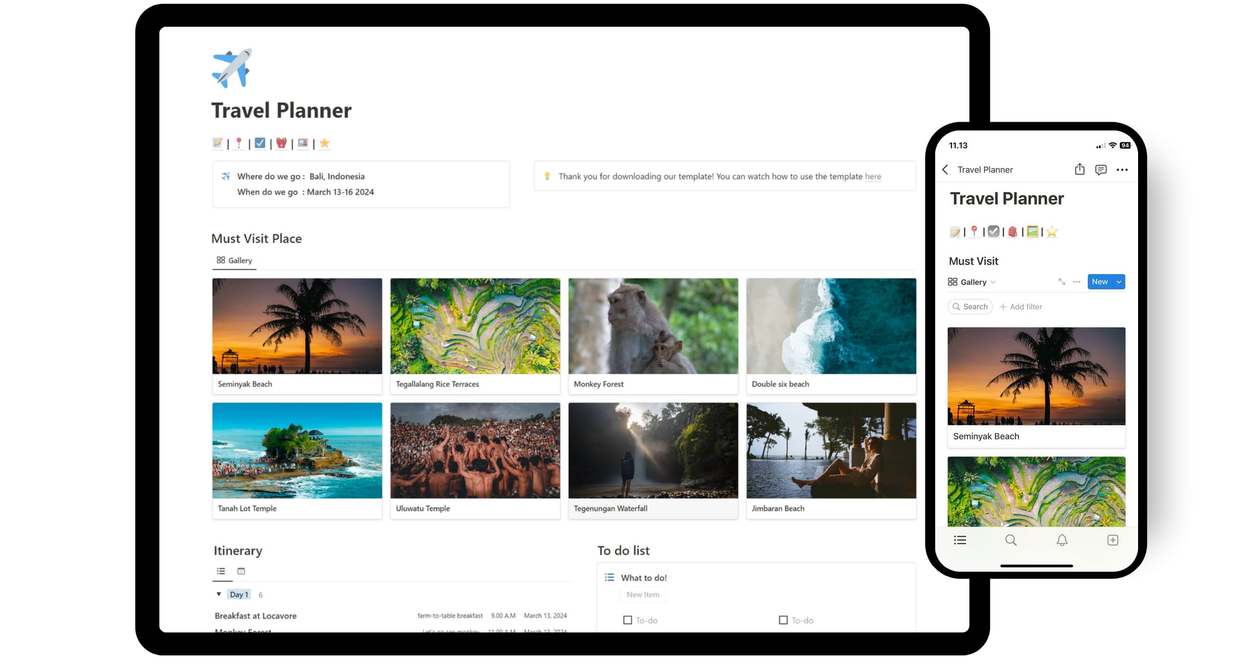 Free Travel Planner Template