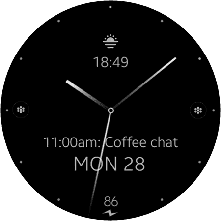 analog watch face for Wear OS smartwatch
