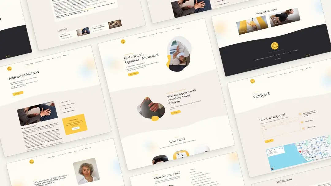 Tilted grid with web pages from Fluent's website