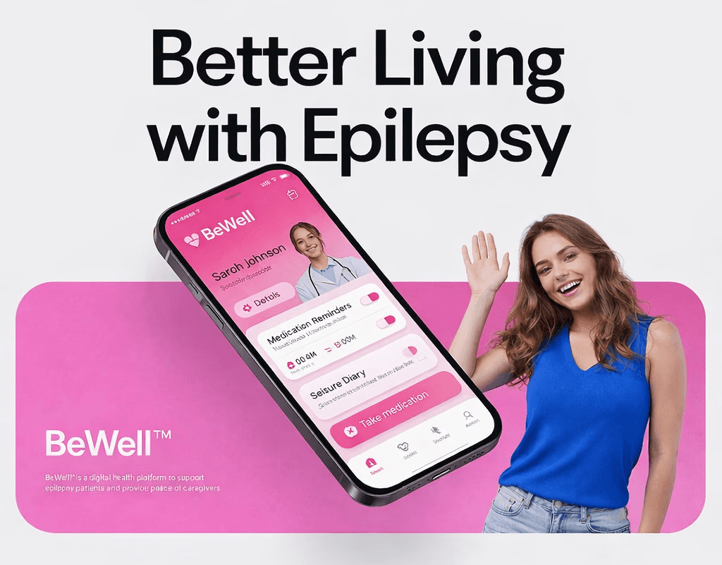 BeWell health app branding and UI design