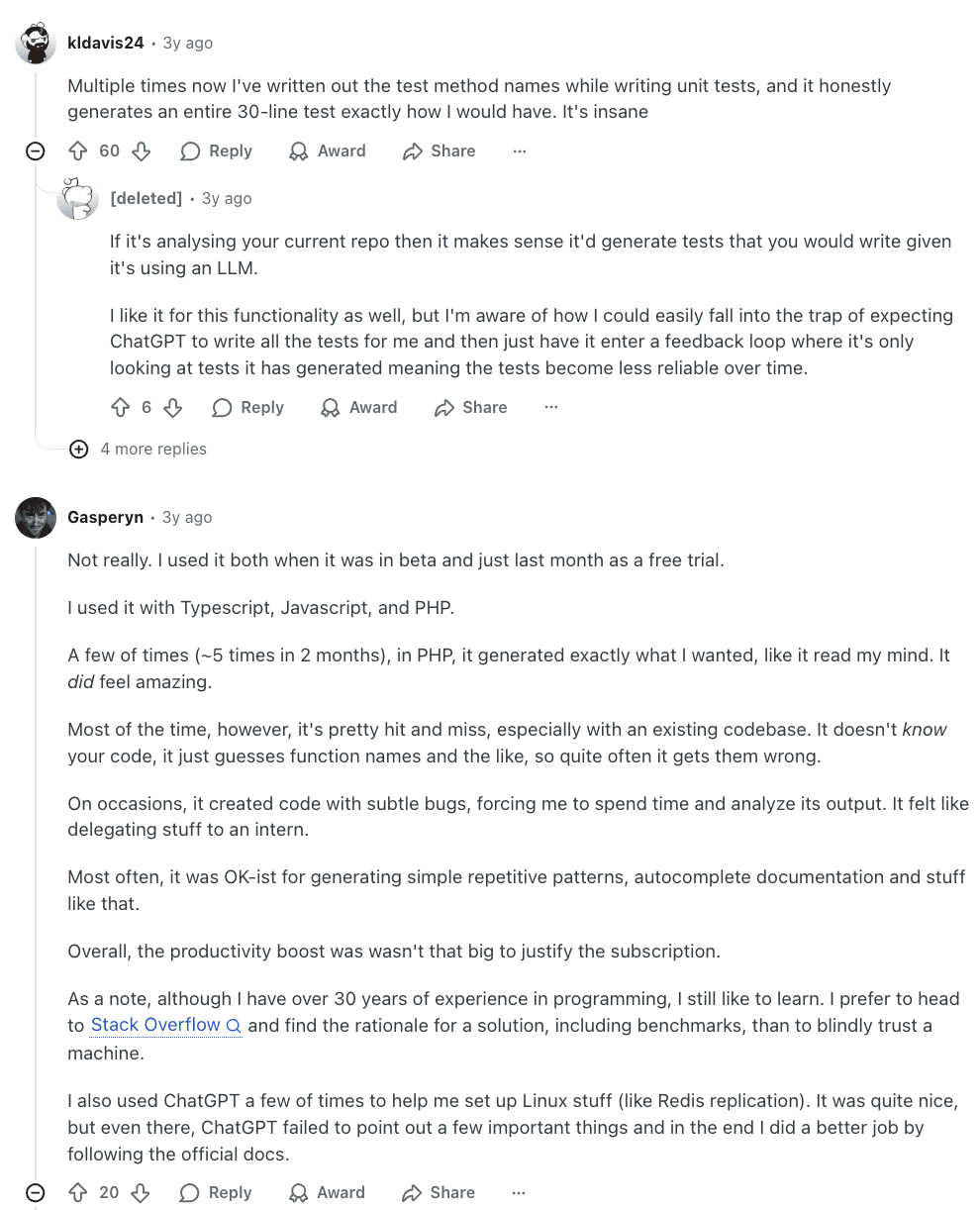 GitHub Reviews from Reddit