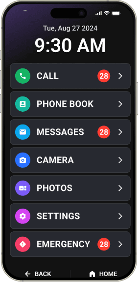 Mobile Screen senior phone