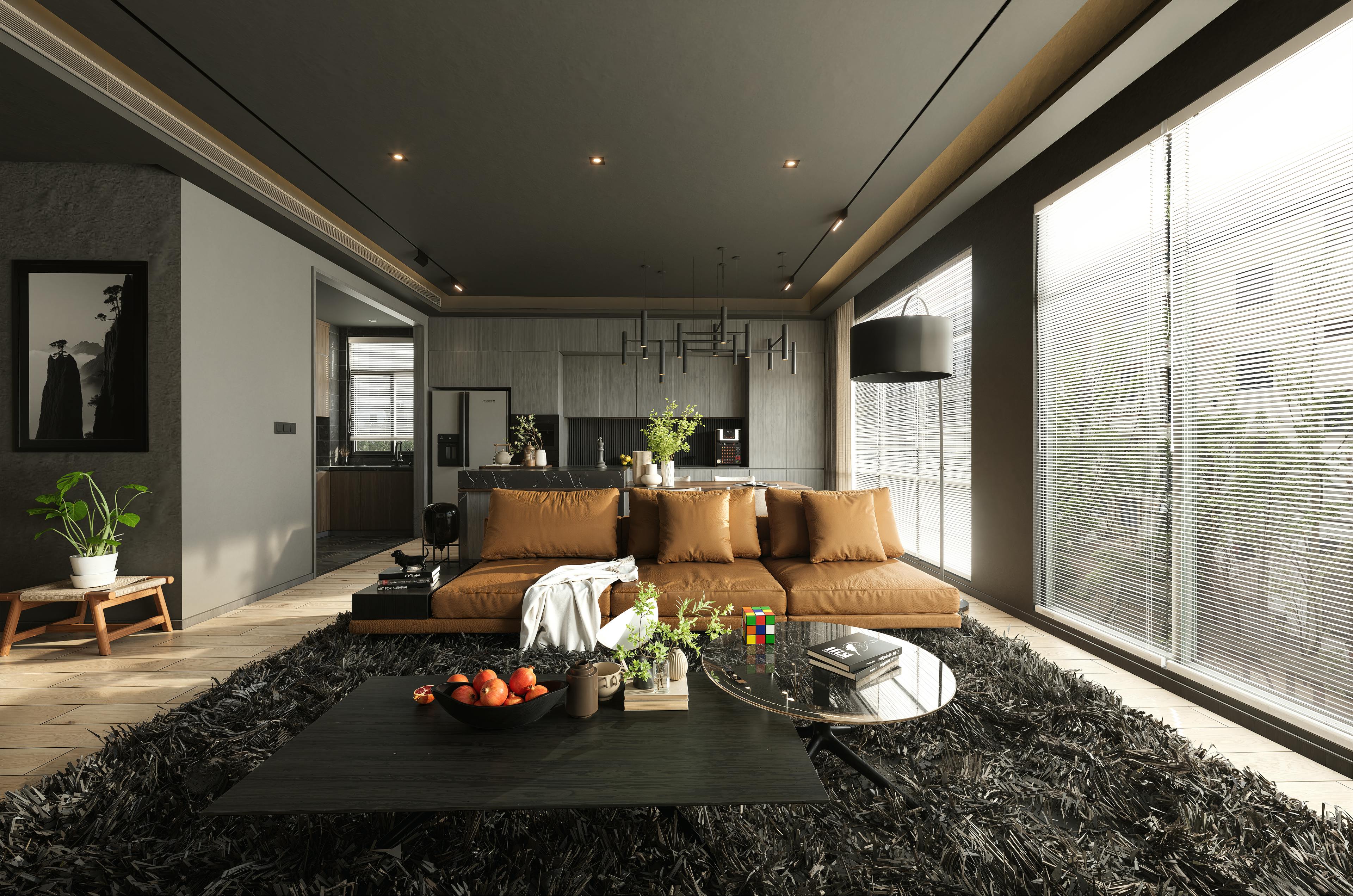 modern mid century modern living room