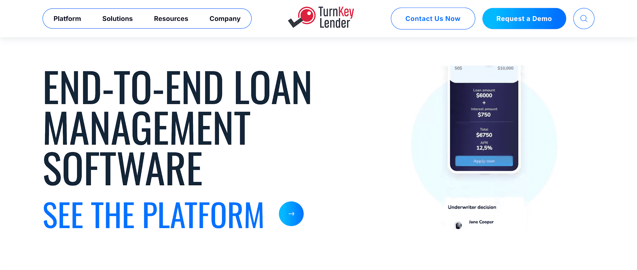 Turnkey Lender website homepage