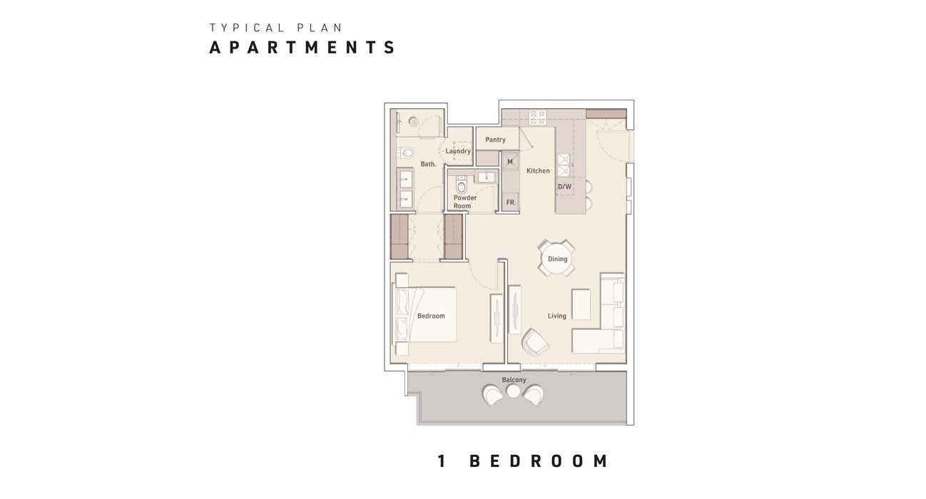 Ellington House Floor Plan 1BR