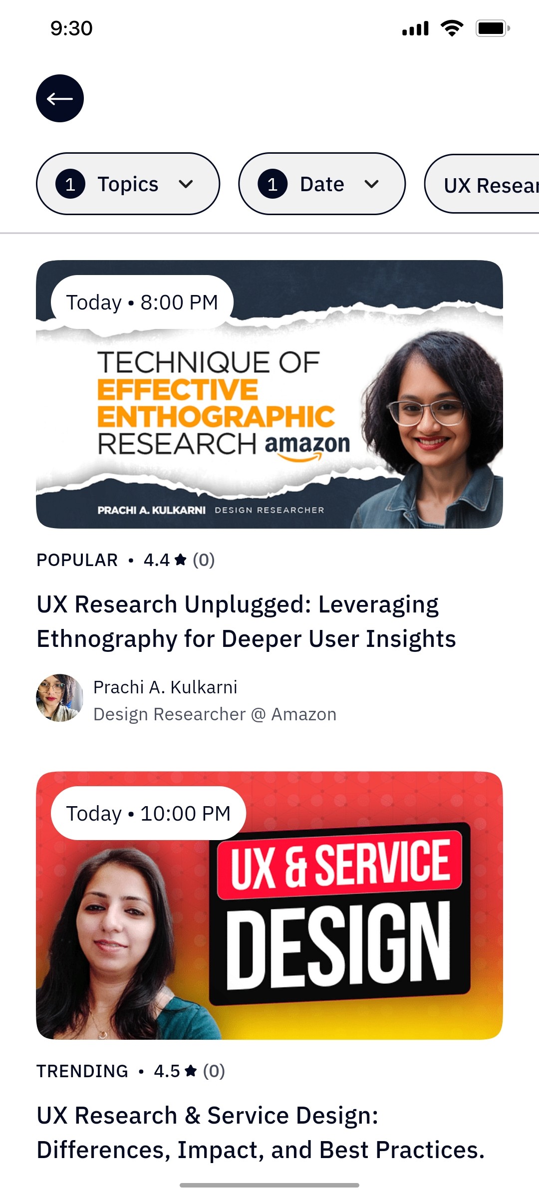 Outskill Masterclasses screen