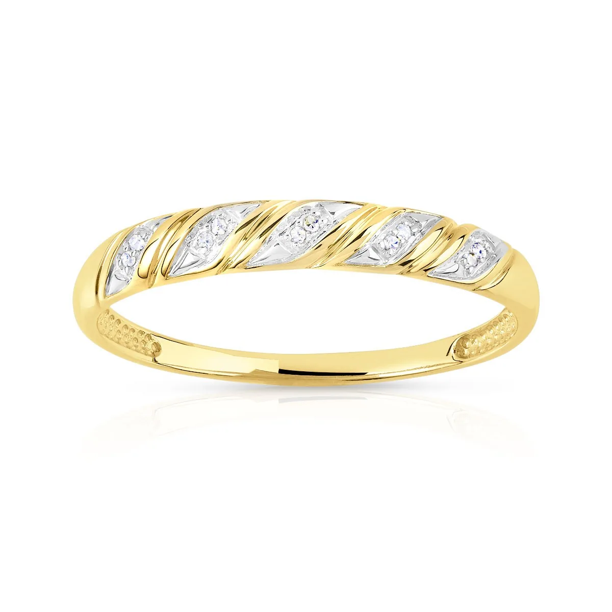 Bague en deux ors 375 sertie de diamants