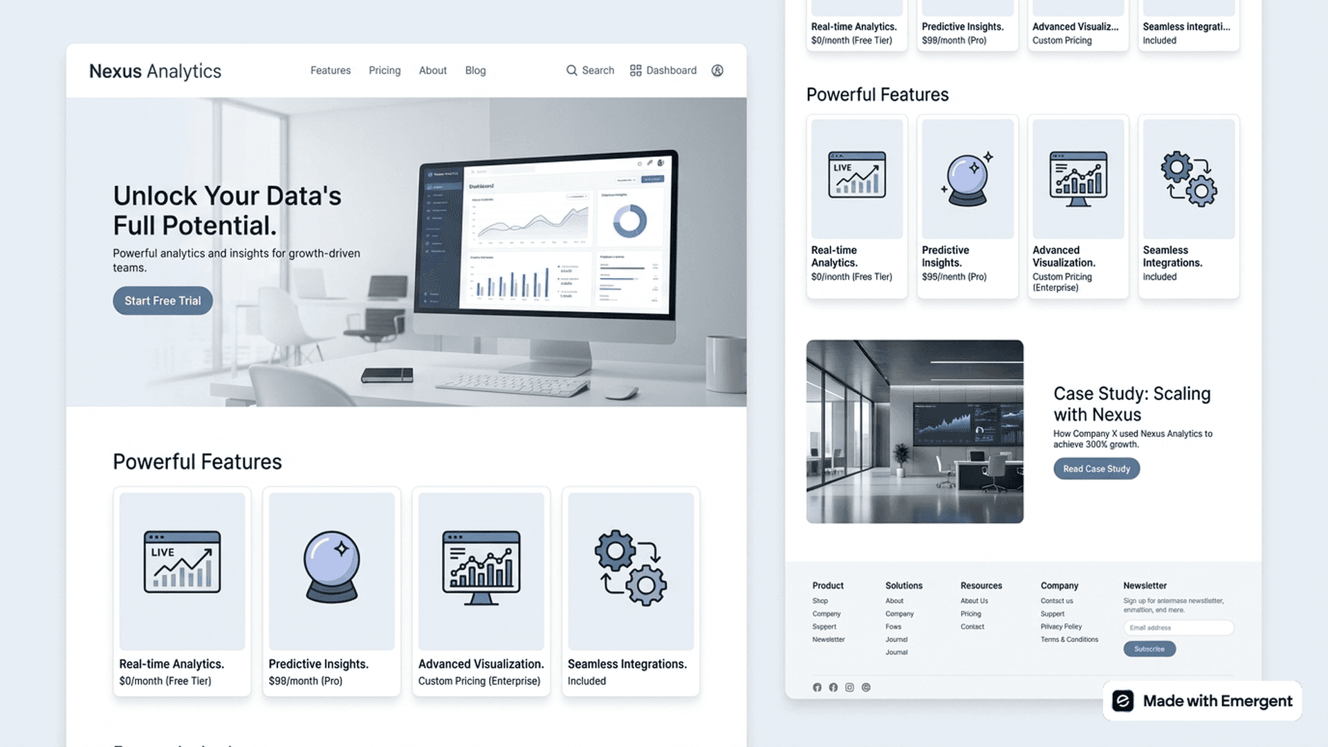 saas website made with emergent