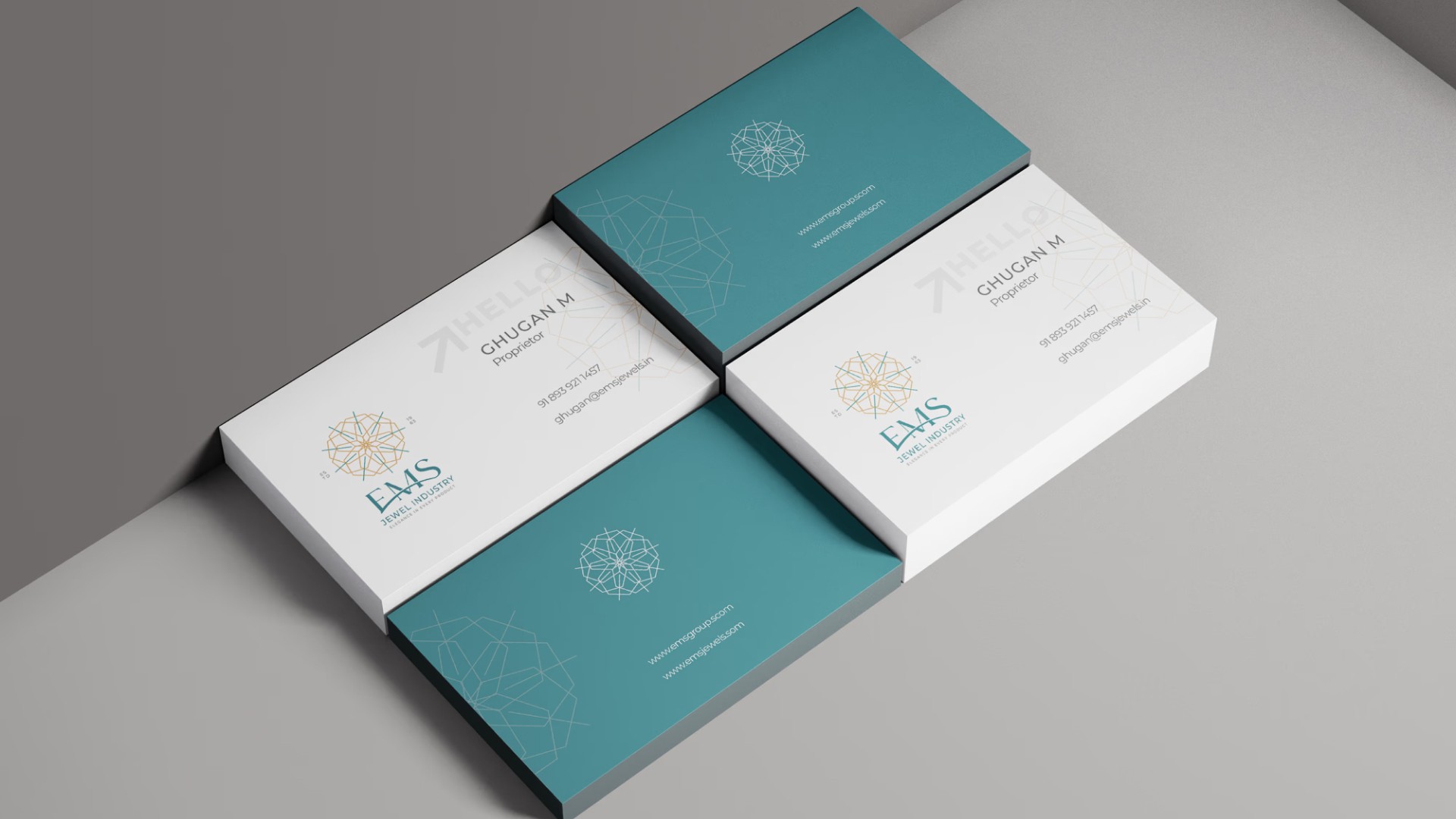 EMS Jewel Industry business card design — Penguincil Design