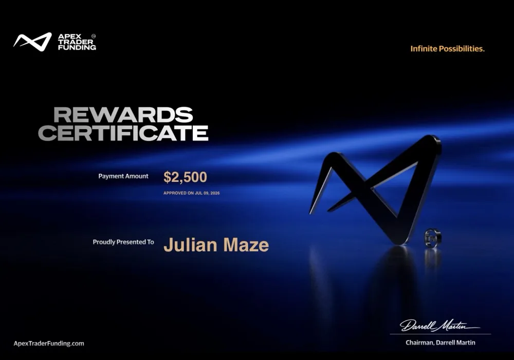 Preuve de payout Apex Trader Funding d'un membre LST