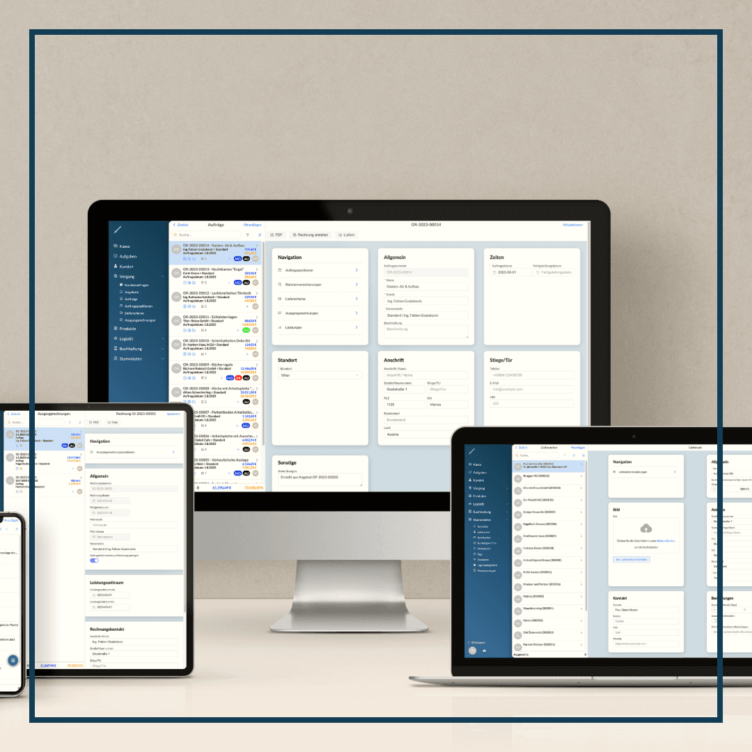 Ein PC, Laptop und Tablet und  Handy