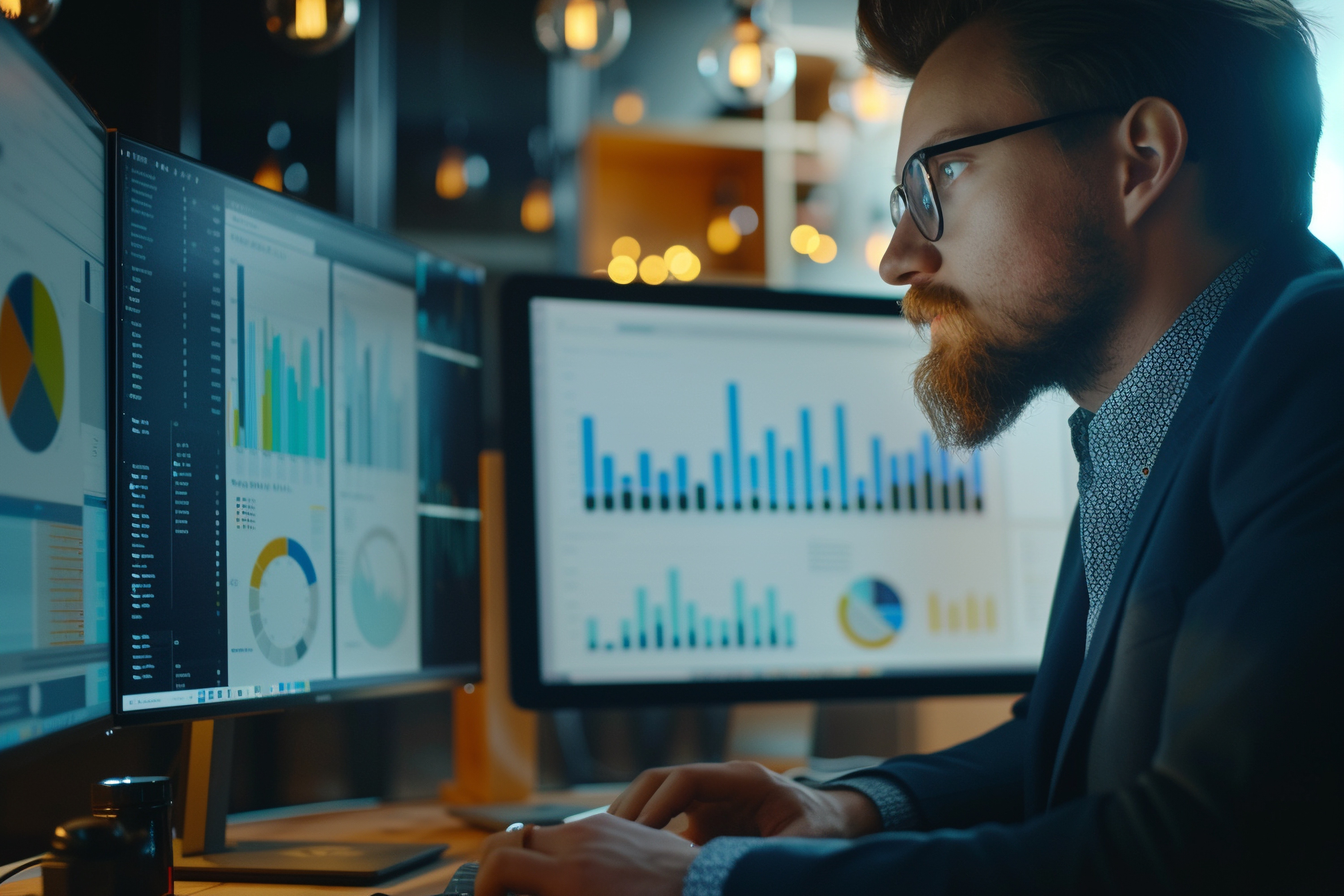 a man looking at the chart