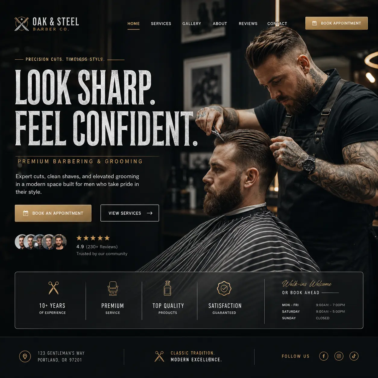 barbershop-website-homepage-oak-and-steel-barber-co-portland