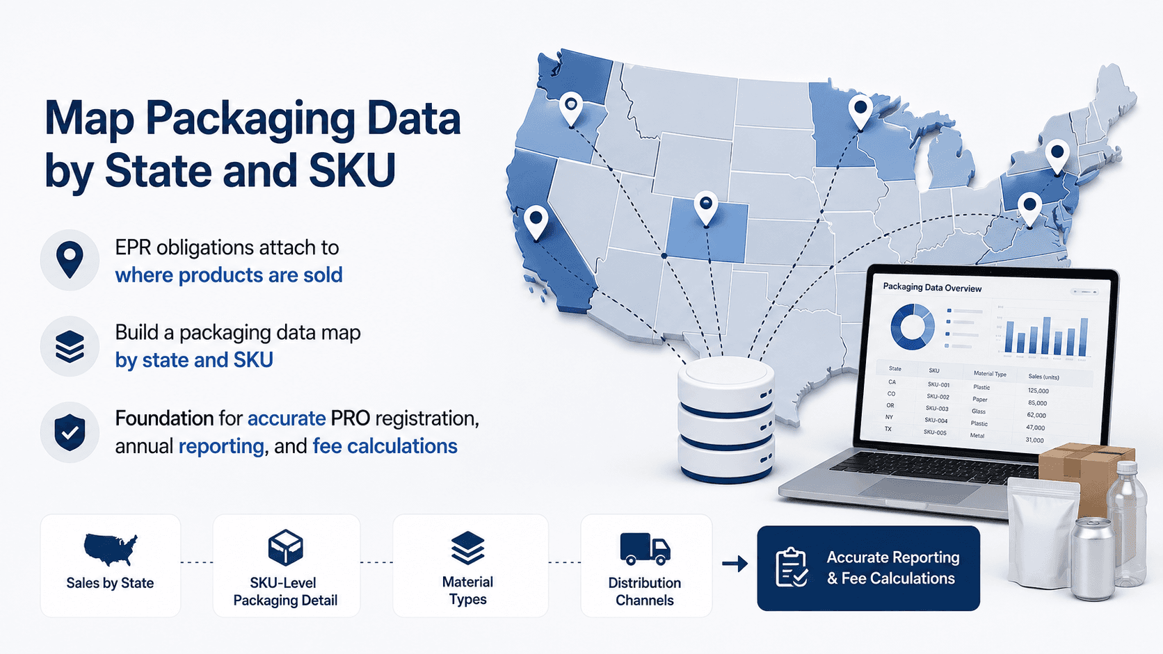 "Mapping Packaging Data by State and SKU" infographic