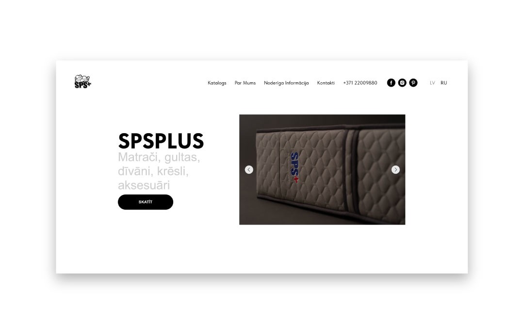 SPS Plus ecommerce website design - mattress and furniture online store by ReachBeyond
