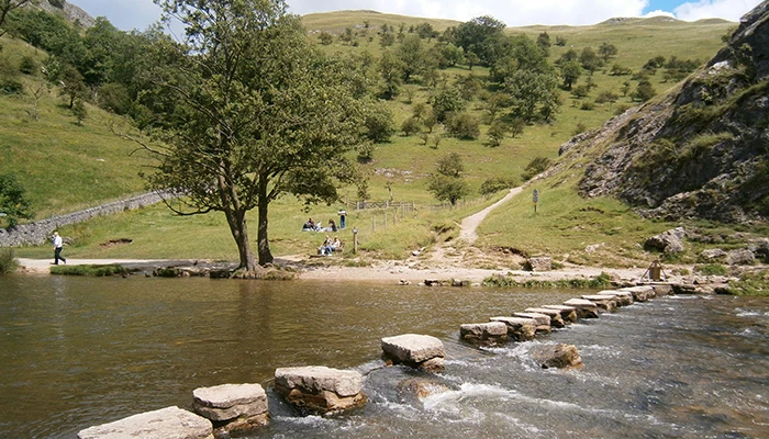 Dovedale stepping stones Derbyshire close to Ashbourne