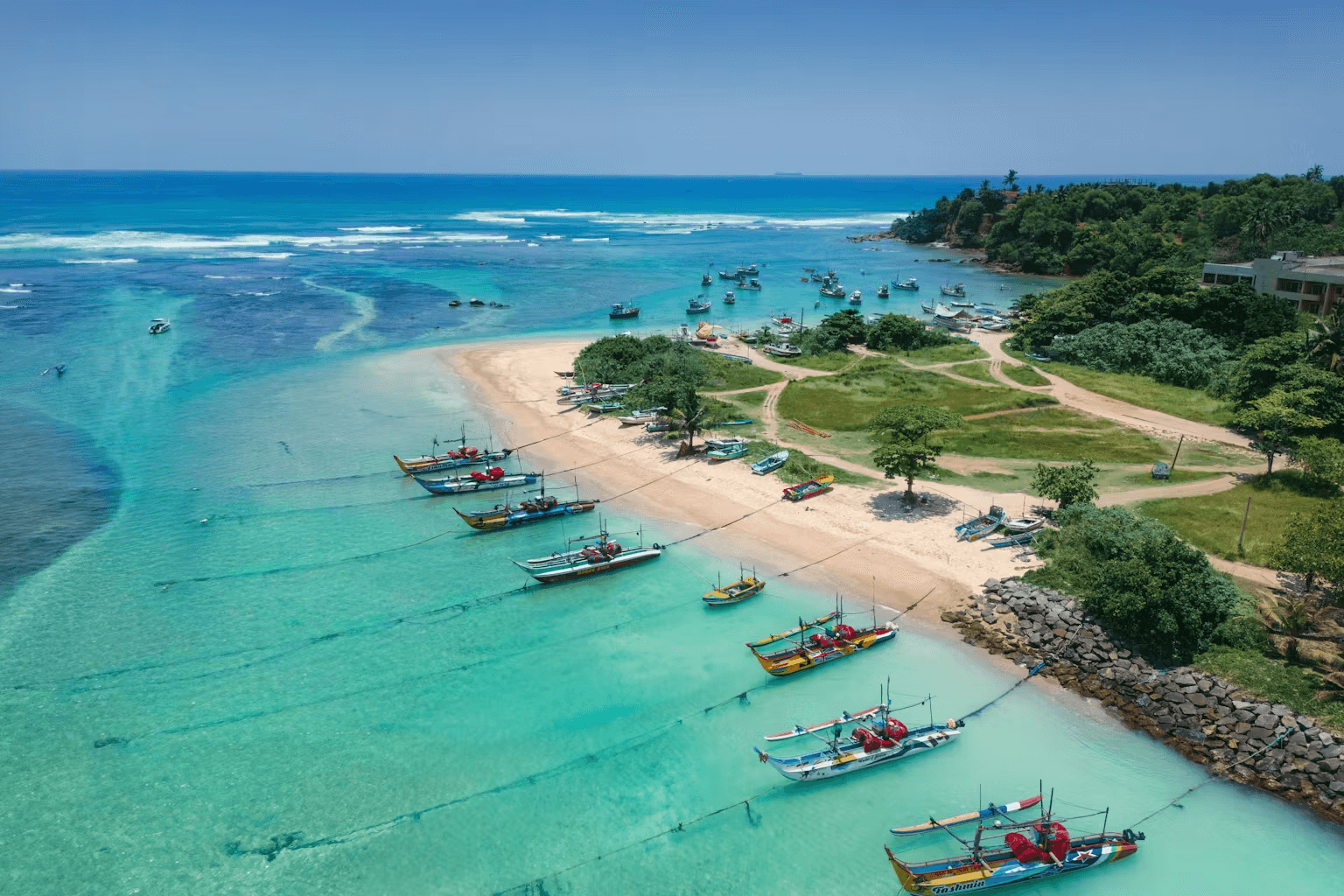 A palm-fringed coastline, colombo, sri lanka