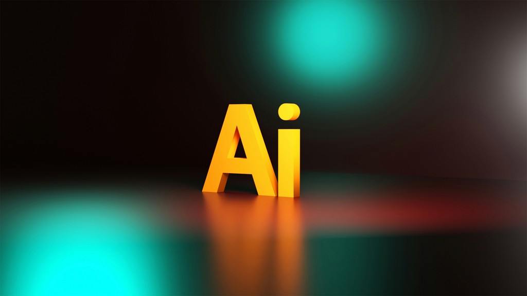 The bright yellow letters "Ai" prominently displayed against a dark background with vibrant green and red lighting effects, symbolizing artificial intelligence.