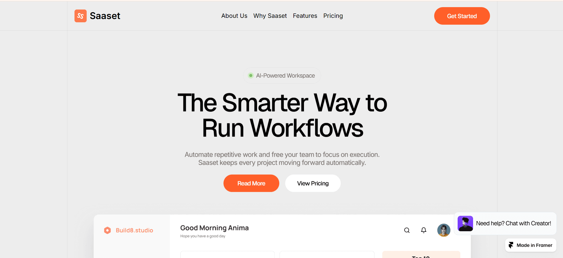 Saaset SaaS website template homepageSaaset SaaS website template homepage