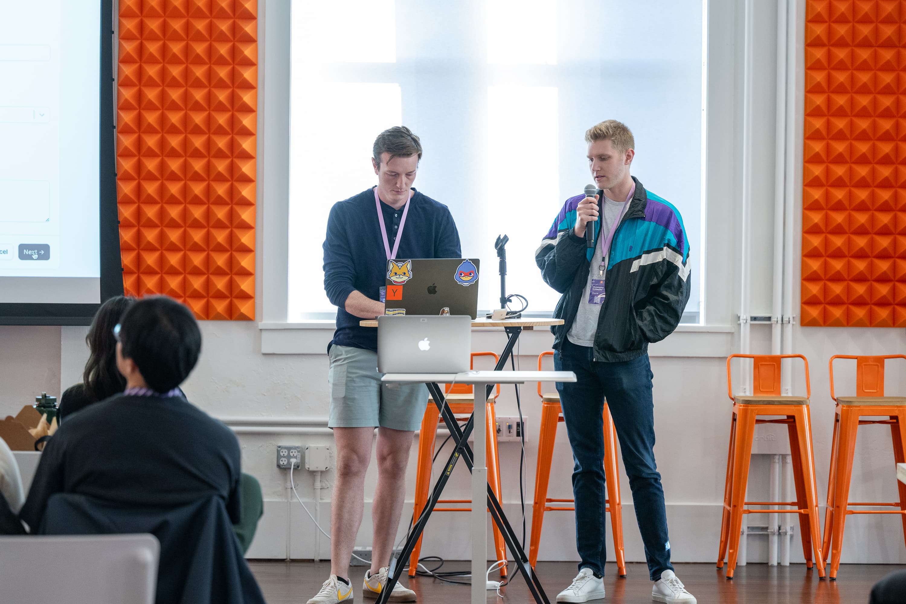 Chris and Jorrie at YC Product Showcase