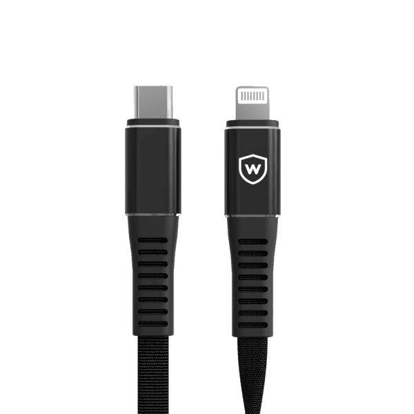 Watti Kaista Lighting to USB-C kaapeli -Musta