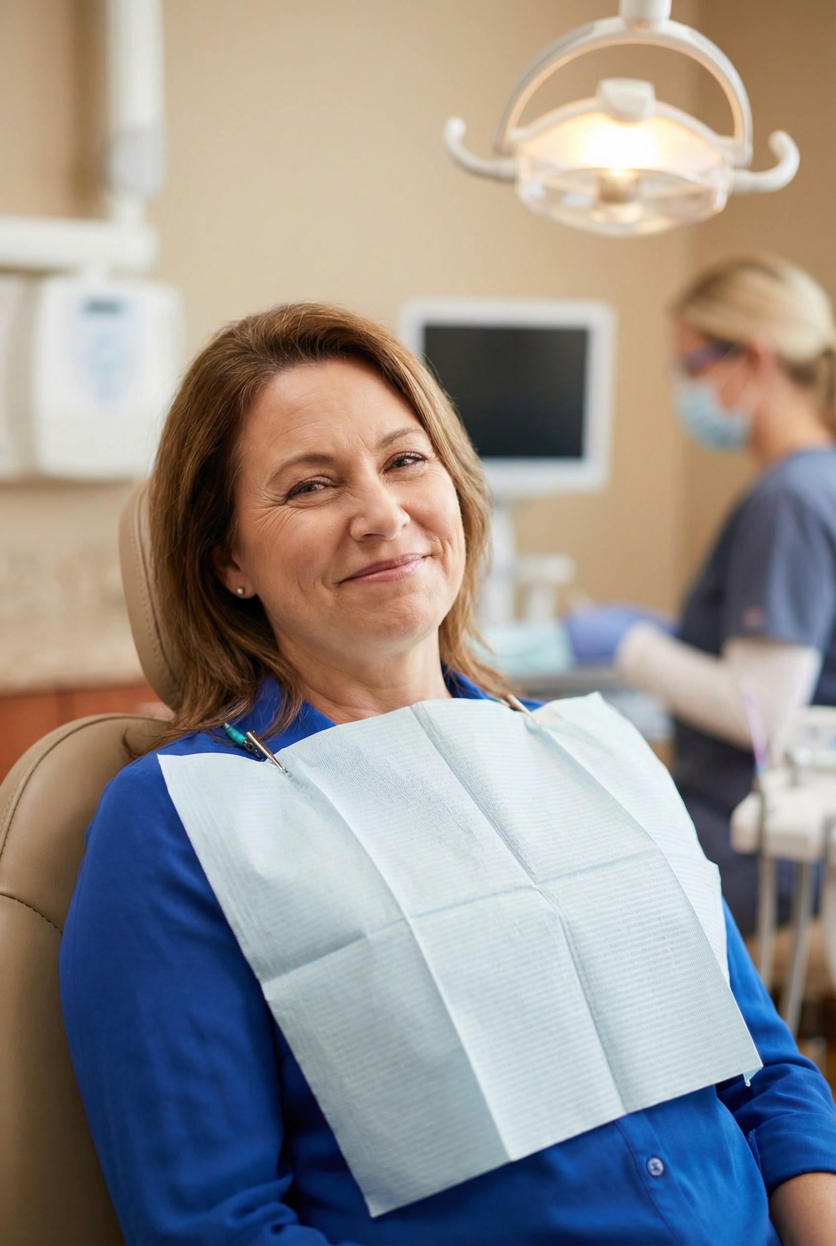 Patient showing relief and gratitude after emergency dental treatment successfully resolving urgent dental crisis