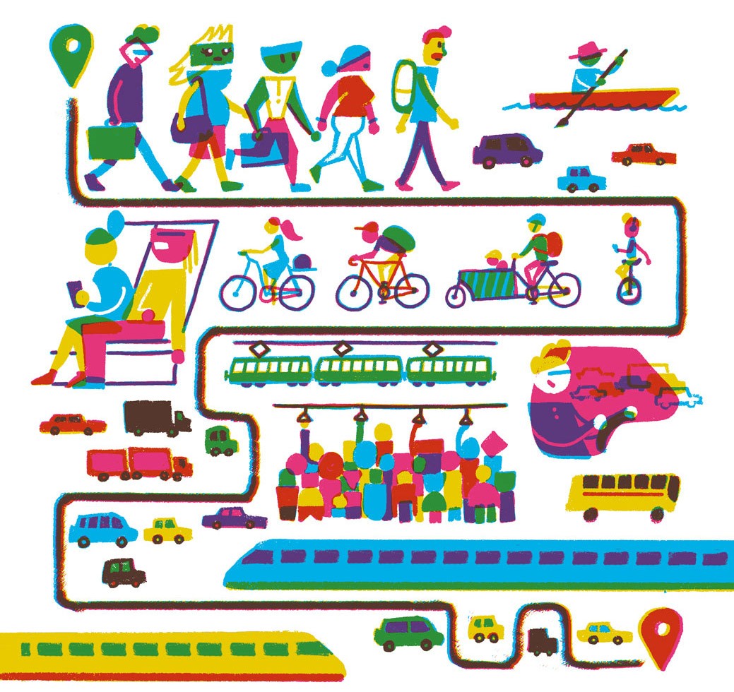 Calendar Illustration of January 2025 in a 3 colors.
The colors multiply to generate new colors.