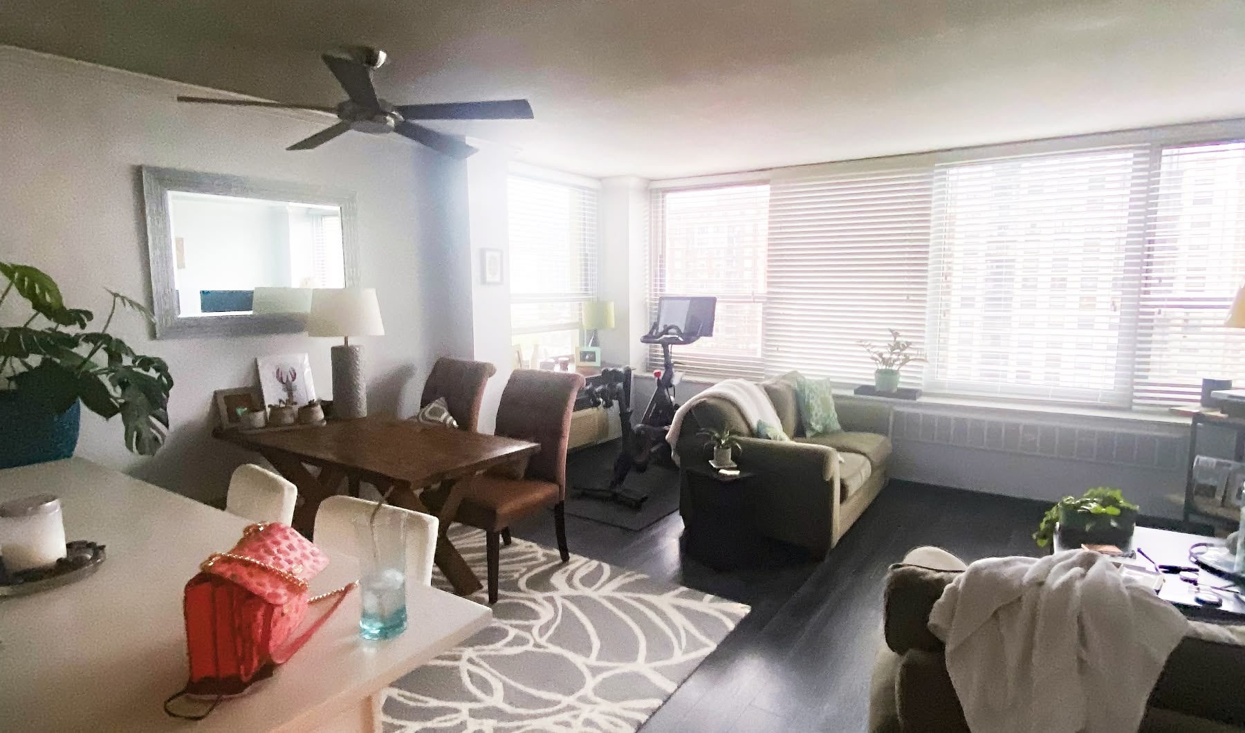 gray and brown dining room