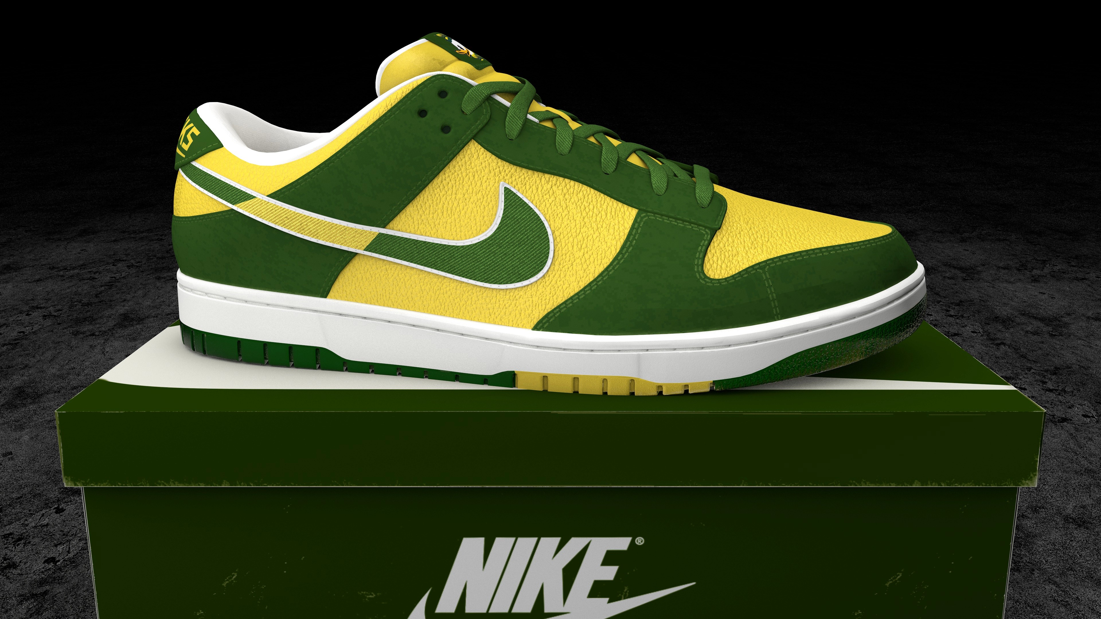 Custom Nike Dunk Low - Oregon Ducks
