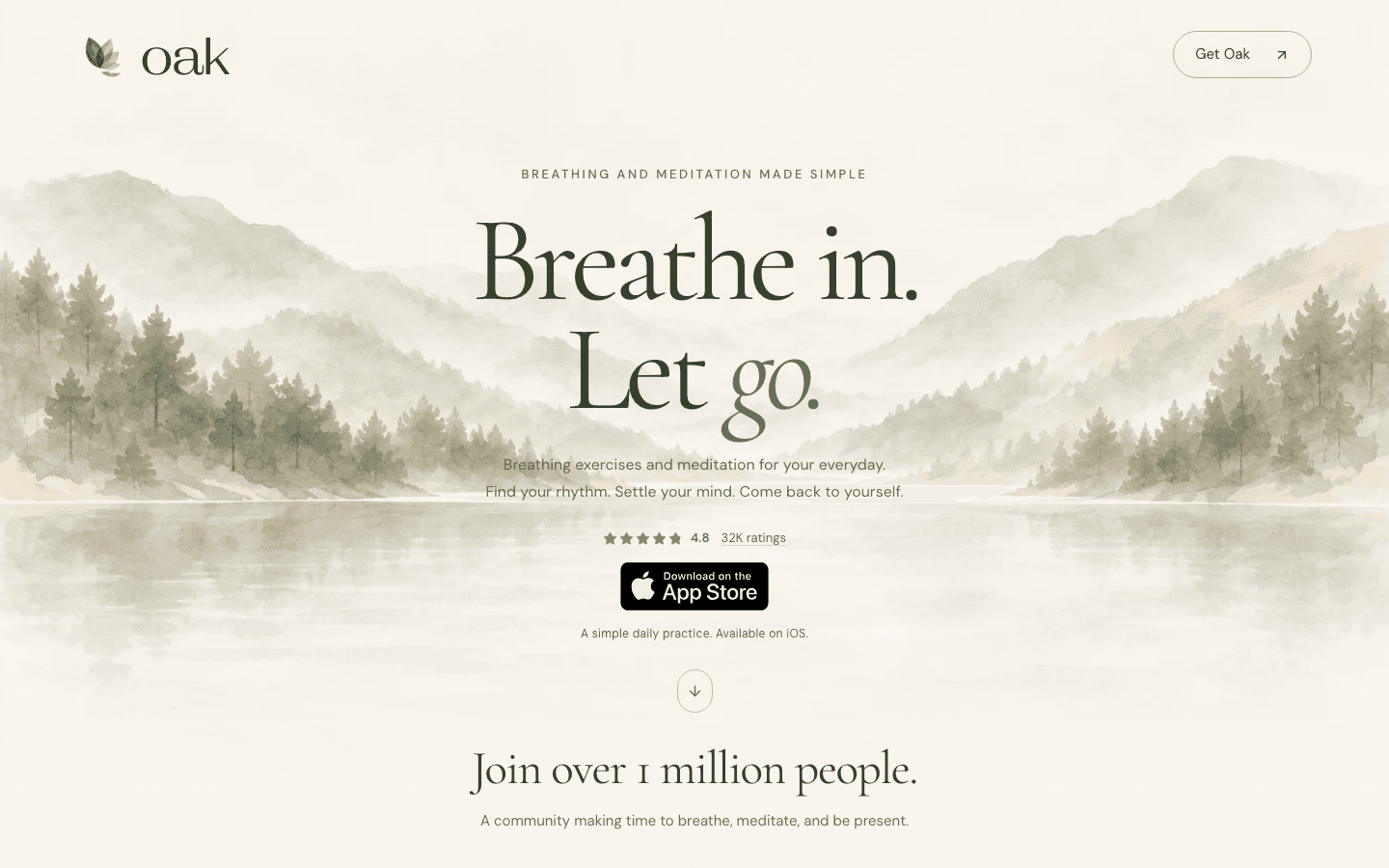 Oak meditation app